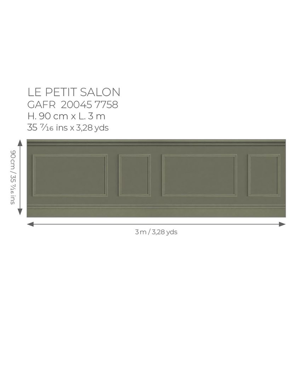 Papier peint Soubassement Moulure Petit Salon vert - Moulures & Co de Casadéco AMB3 | Réf. MOCO200457758