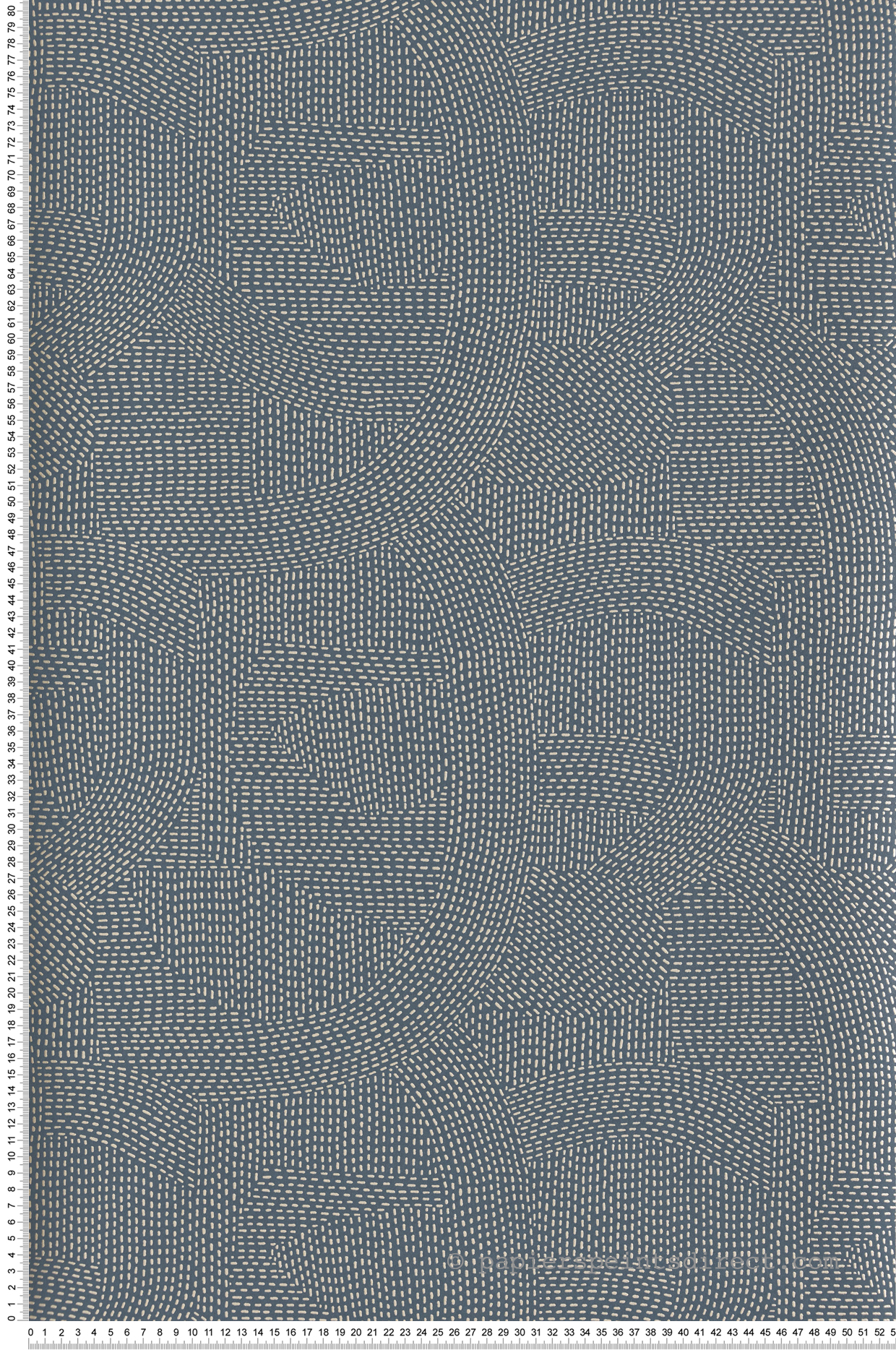Papier peint Design Franz bleu rivière - Printemps Viennois de Casamance | Réf. CAS-74790822