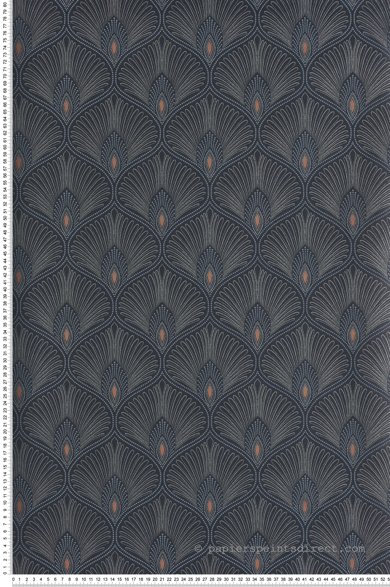 Papier peint Art Déco Diamant bleu nuit bronze - Othello de Masureel | Réf. MAS-OTH206