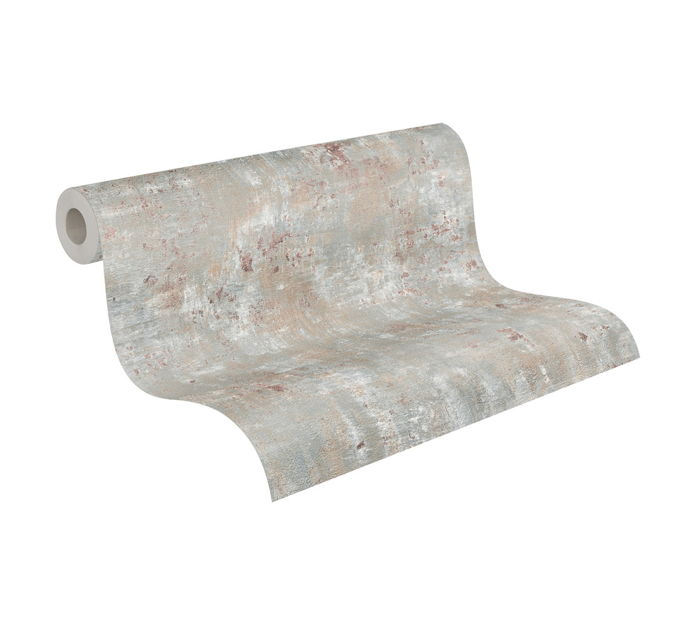 Papier peint Imitation Béton Industriel gris taupe cuivré - Stories of Life d'A.S. Création AMB6 | Réf. AS-396702