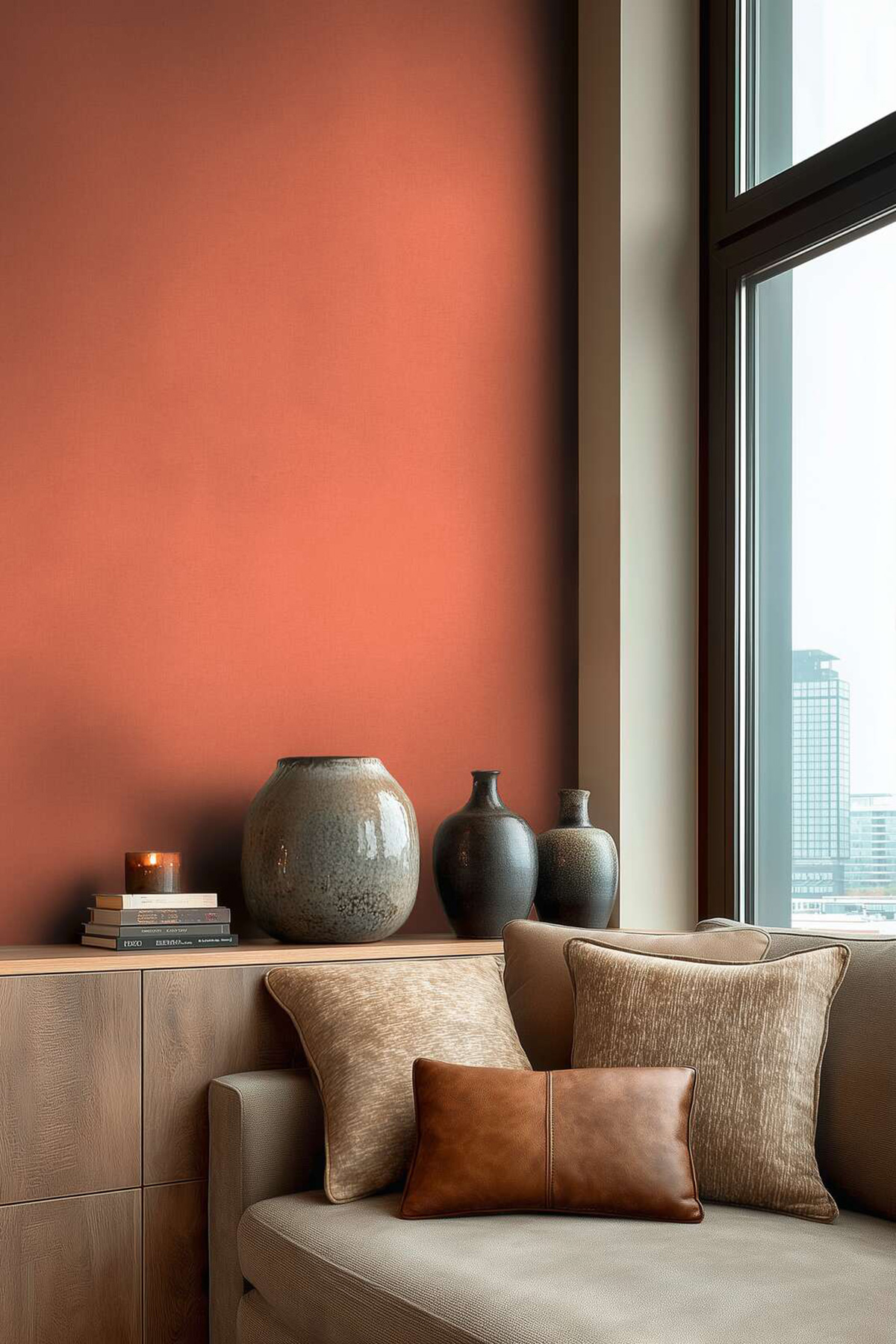 Papier peint Uni Doux terracotta - Vibes & Styles d'A.S. Création AMB2| Réf. AS-790106