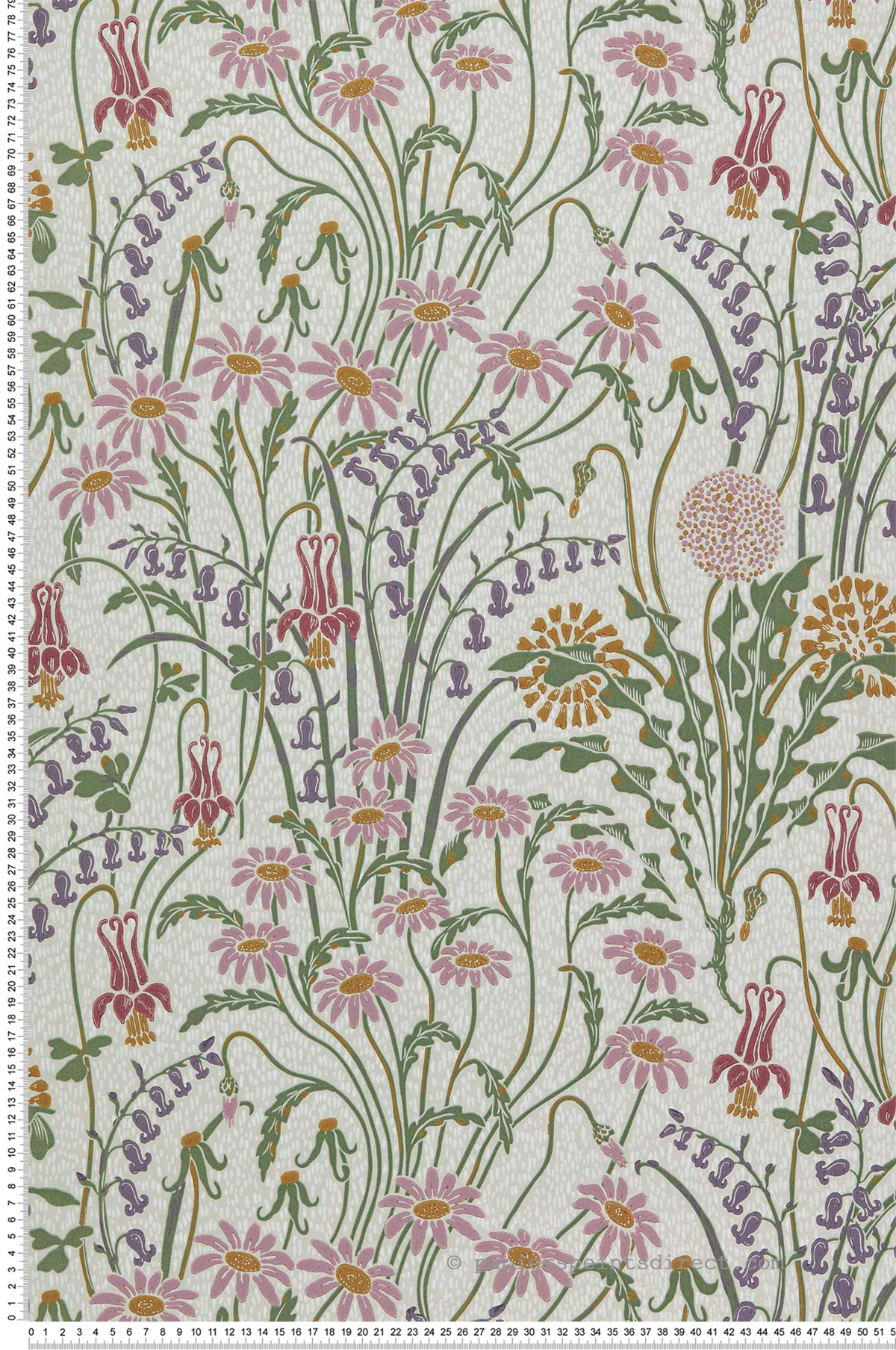 Papier peint Marguerite Flower Meadow beige rose - V&A Decorative Papers II d'Initiales | Réf. INI-2412-178-05