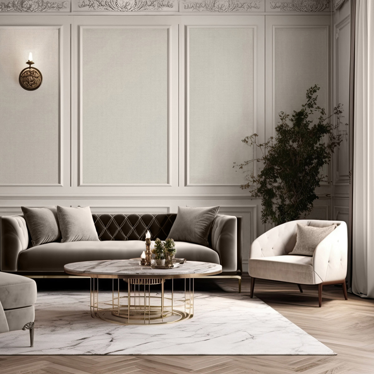 Papier Peint Faux uni Textile Paillettes beige doré - Venezia d'Ugépa AMB2| Réf. UGP-M67317