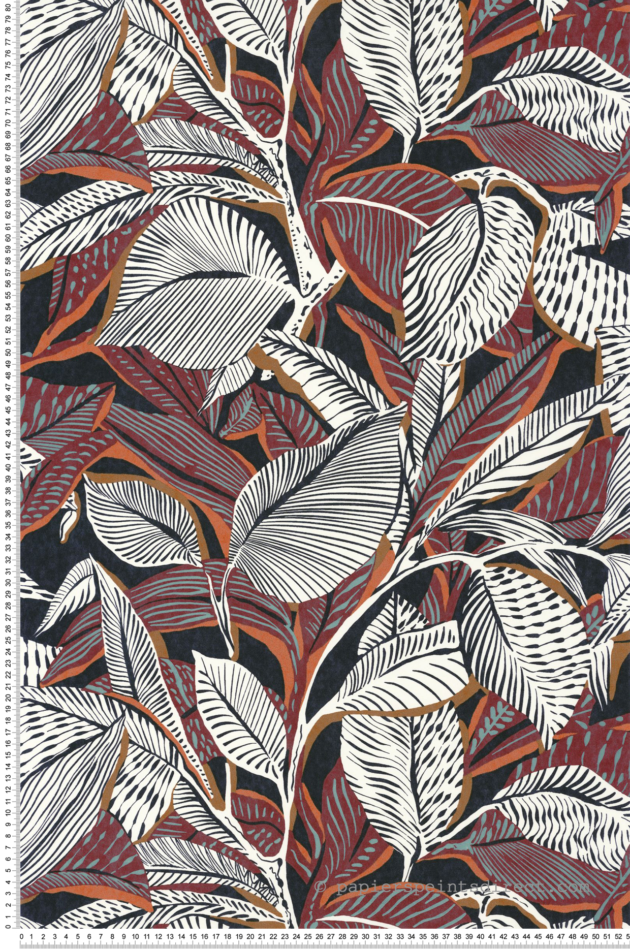 Papier peint Feuillage Riviera terre cuite - Méditerranée de Casadéco | Réf. MEDI87416213