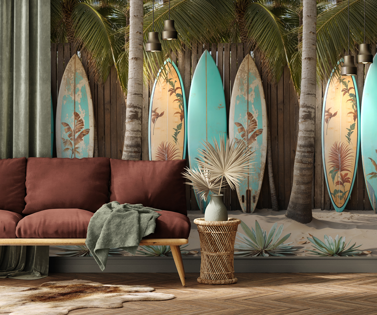 Papier peint Panoramique Surf Photo bleu - Les Aventures de Lutèce | Réf. LTC-27240401