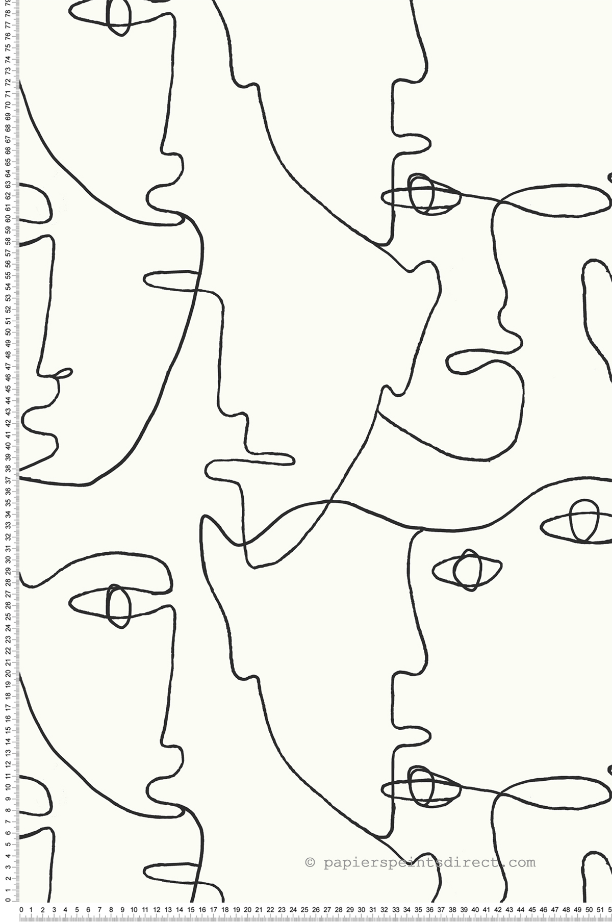 Papier peint adhésif Minimaliste Portrait noir blanc - Les Adhésifs de Lutèce | Réf. LTC-PSW1053RL