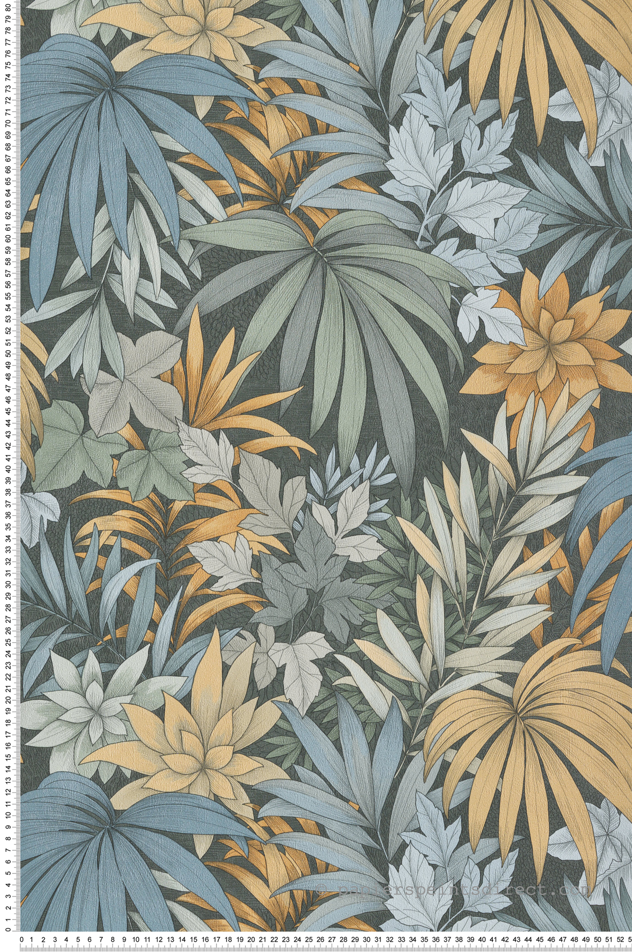 Papier peint Jungle Fleurie vert jaune bleu - Allure de Lutèce | Réf. LTC-AL26242
