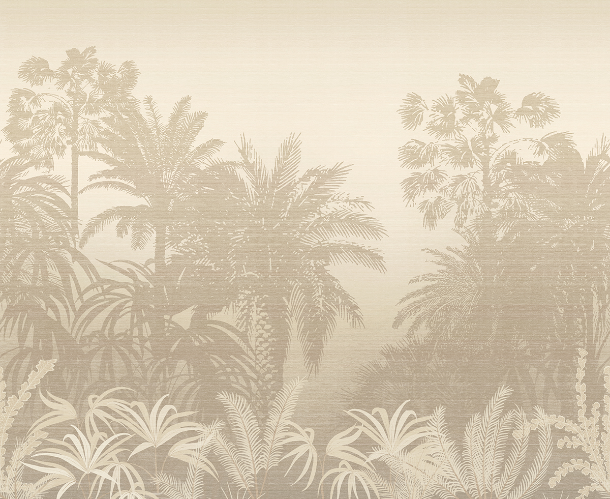 Papier peint panoramique Jungle Awarra beige - A, B et C H260 - Amazone de Masureel | Réf. MAS-DGZON101X-260