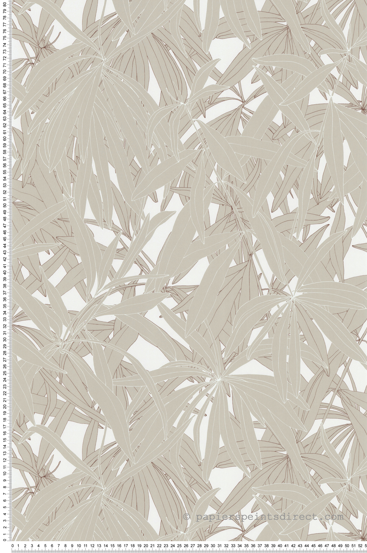Papier peint Feuillage Tropical beige - Soline de Lutèce | Réf. LTC-51250206