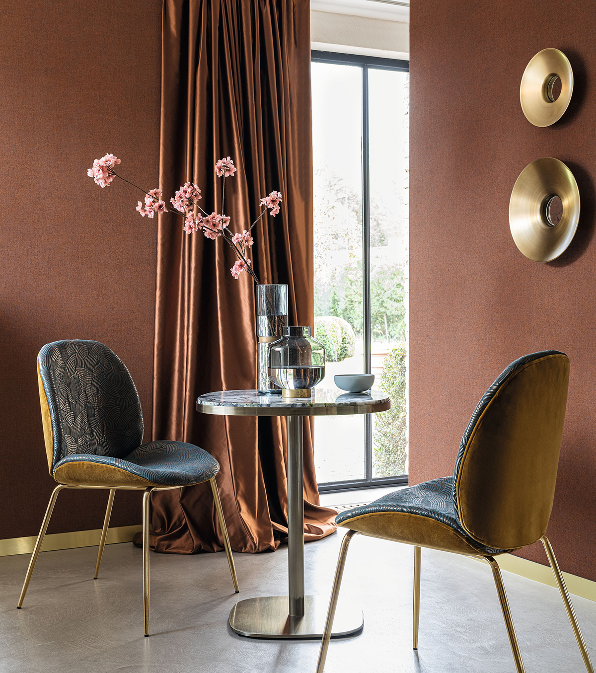 Papier peint Faux Uni Rhodium rouille - Alliages de Casamance | Réf. CAS-75020916