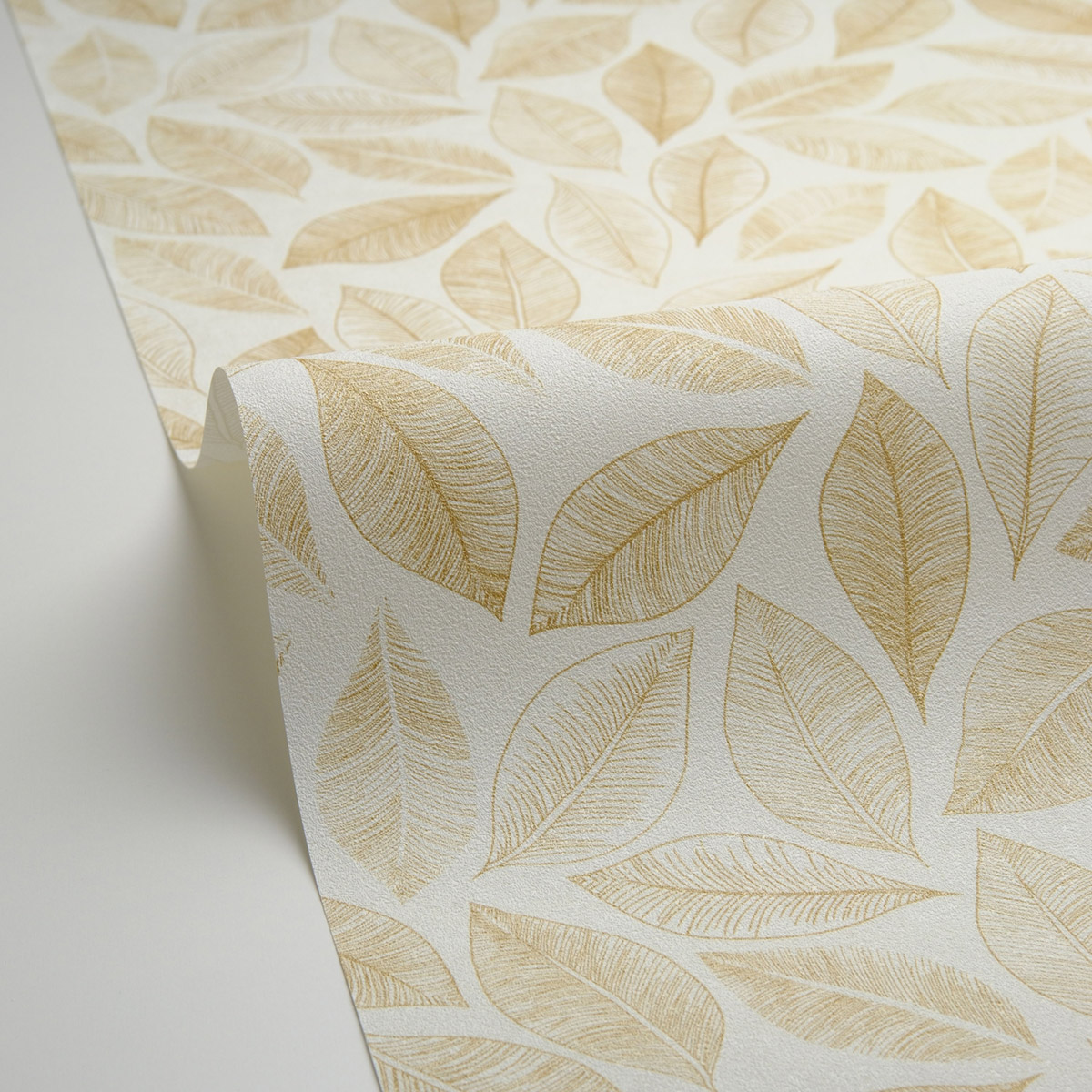 Papier peint Scandinave Feuille Bliss blanc doré - Green Life 2 de Casélio AMB4 | Réf. GNL2105380246