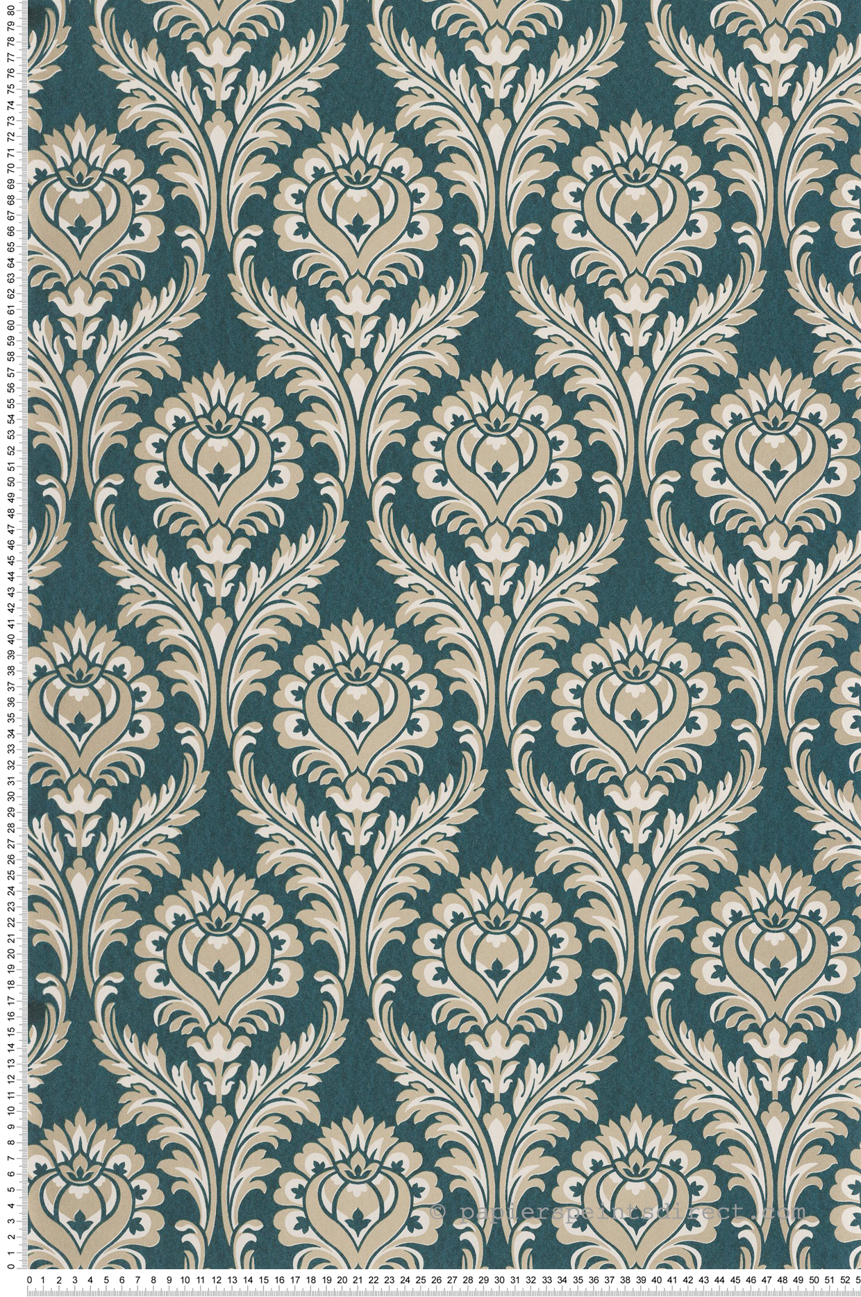 Papier peint Ornements Baroques Hypnose bleu paon doré - Elixir de Casadéco | Réf. EXIR201986666