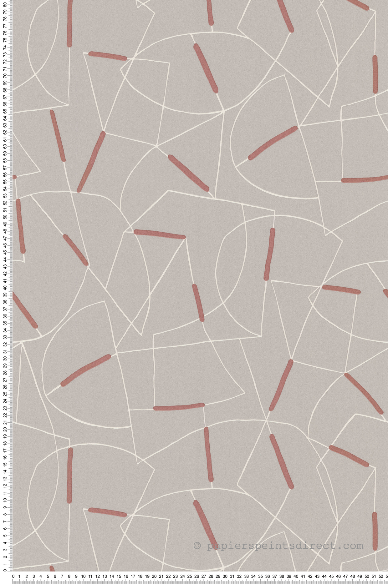 Papier peint Abstrait et Graphique gris et rose cuivré - Arty de Lutèce | Réf. LTC-51211409