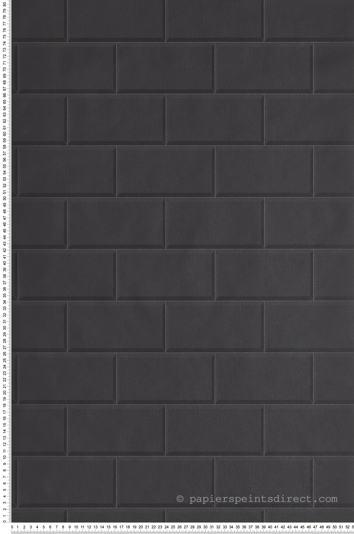 Papier peint Trompe l'œil Carrelage Métro noir  - Au Bistrot d'Alice de Casélio | Réf. BIS100696066