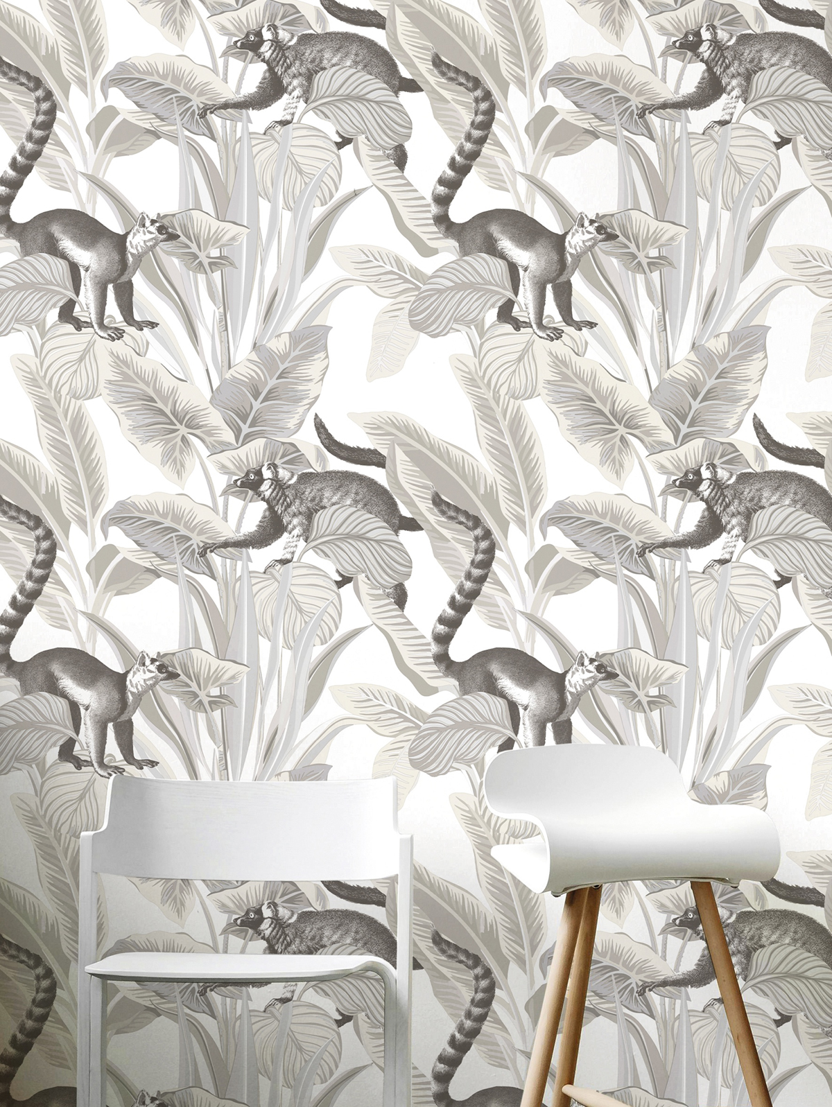 Papier peint Nature Animaux Lémurien gris irisé - Maison Paradis de Lutèce | Réf. LTC-MP15531