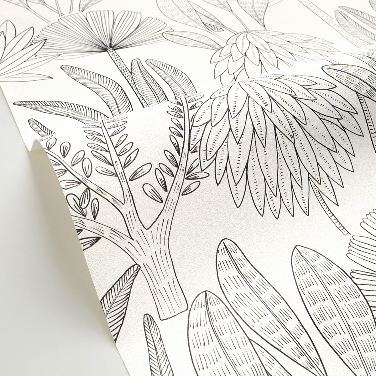 Papier peint Feuillages Jungle Bali noir et blanc - Stay Wild de Casélio AMB5| Réf. WILD104930981