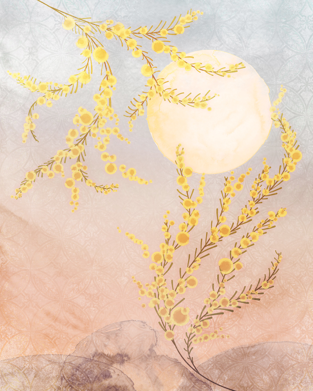 Papier peint panoramique Mimosa Sol - Papier peint Komar Colors