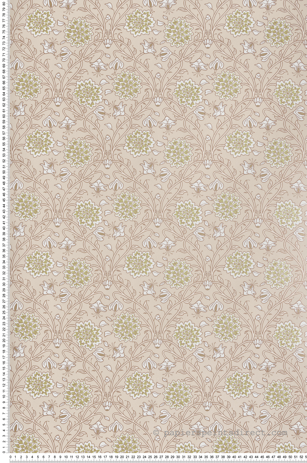 Papier peint Médaillon Baroque Tinkerbell beige rosé - Demeures de Montecolino | Réf. MC-650521
