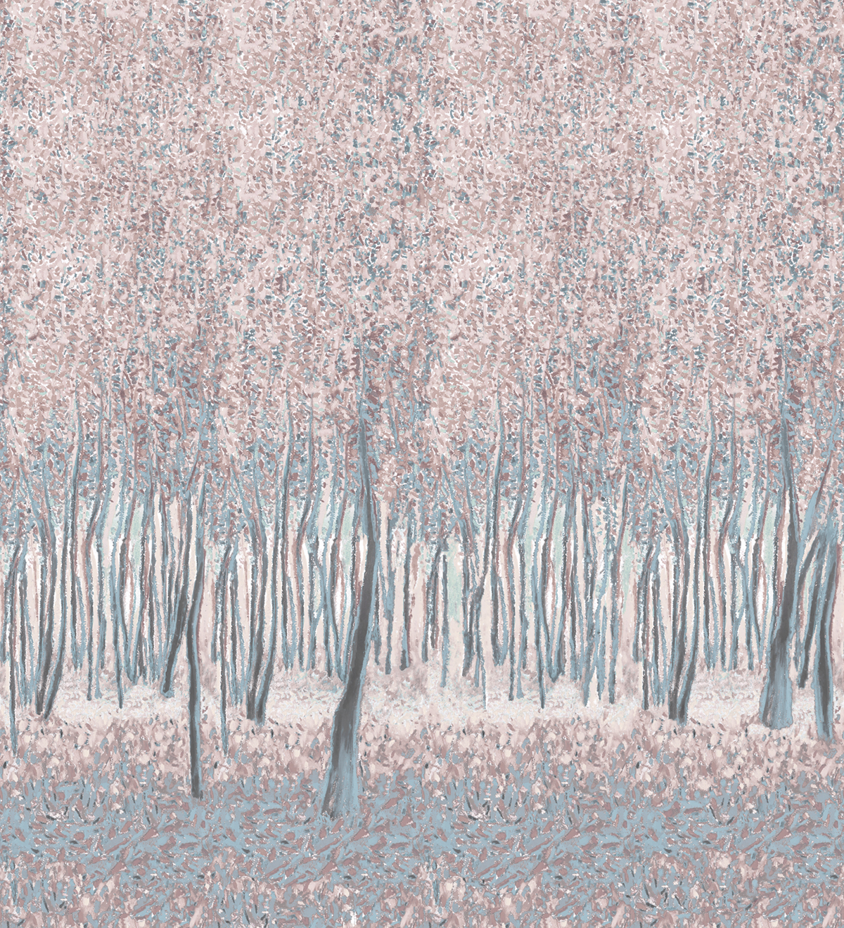 Papier peint panoramique Sylve Décor Gris A+B - 1/2/3/4/5/6 - Isidore Leroy