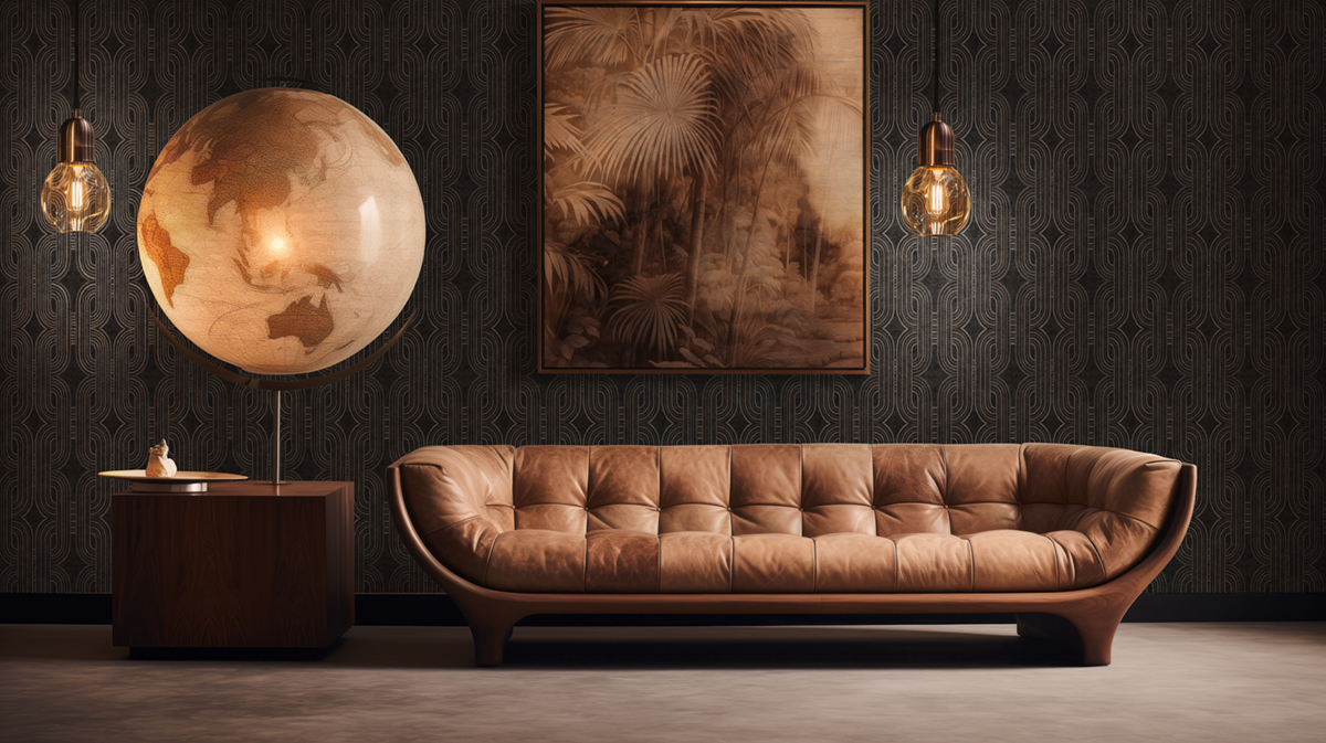 Papier peint Maille Art Déco noir métallisé - French Affair d'A.S. Création AMB2 | Réf. AS-399374