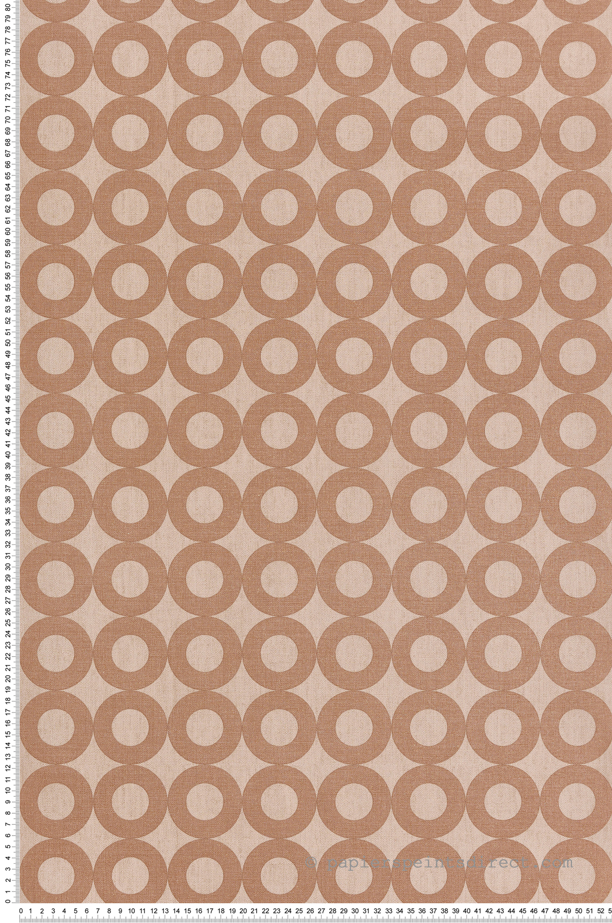 Papier peint Art Déco Cercle rose terracotta - Seven de Montecolino | Réf. MC-30168