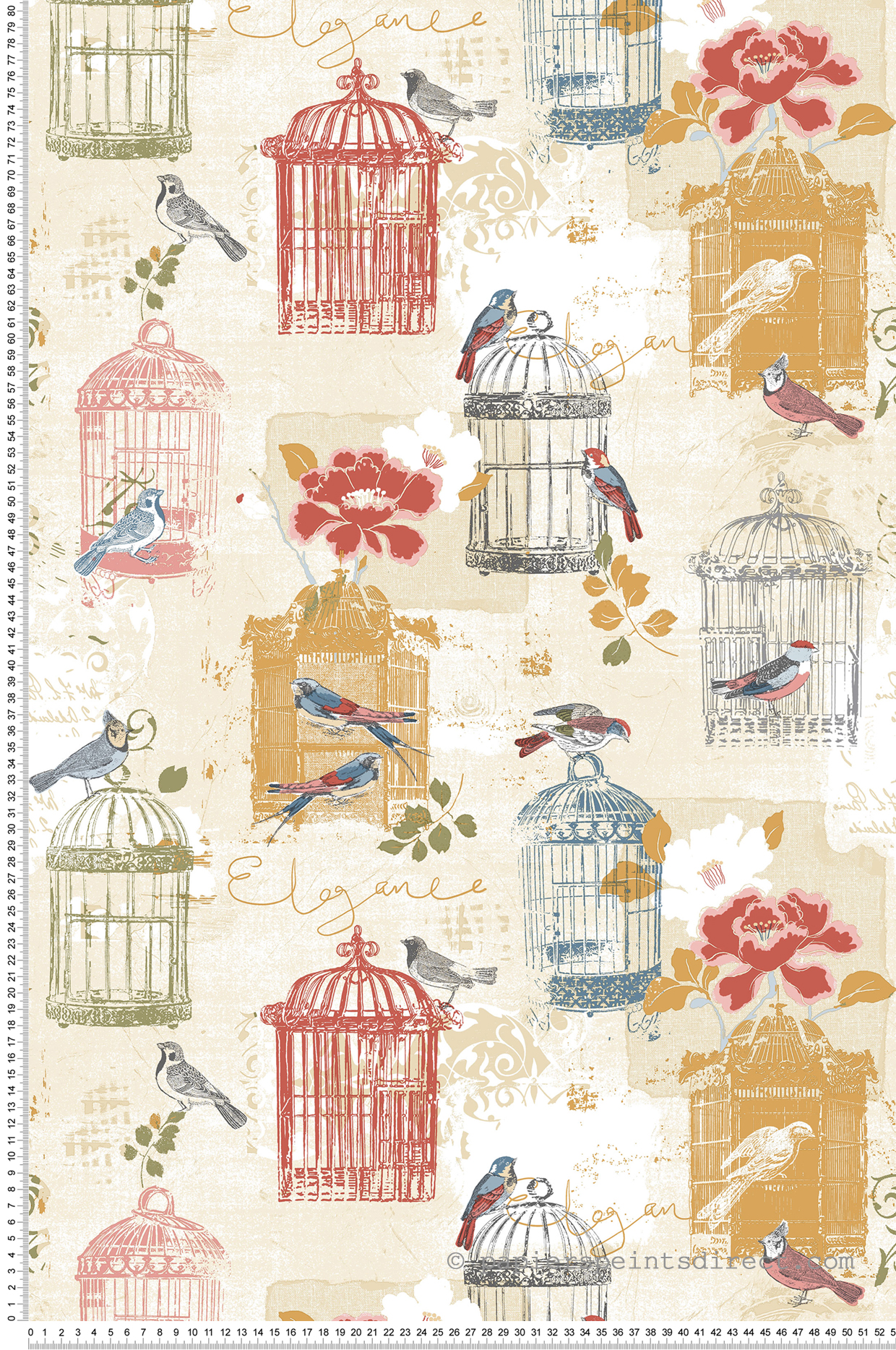 Papier peint Cage à oiseaux coloré - Style Cuisine 3 de Lutèce | Réf. LTC-KE29945