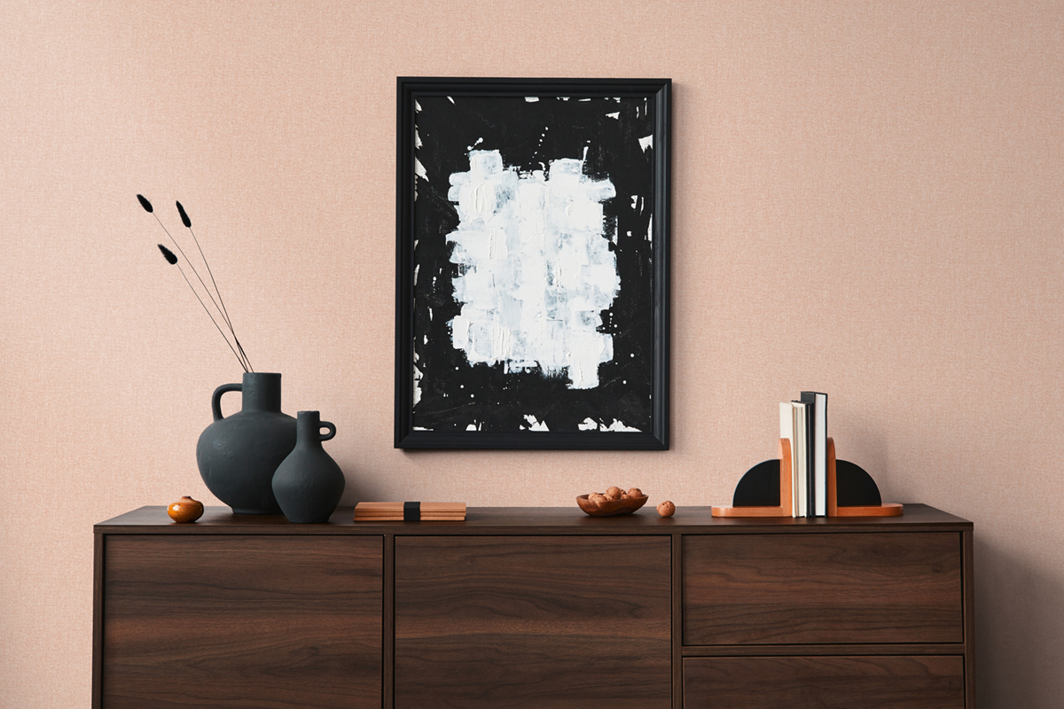 Papier peint Faux Uni Tissu Chiné rose nude - Famous Garden d'A.S. Création AMB2 | Réf. AS-393533