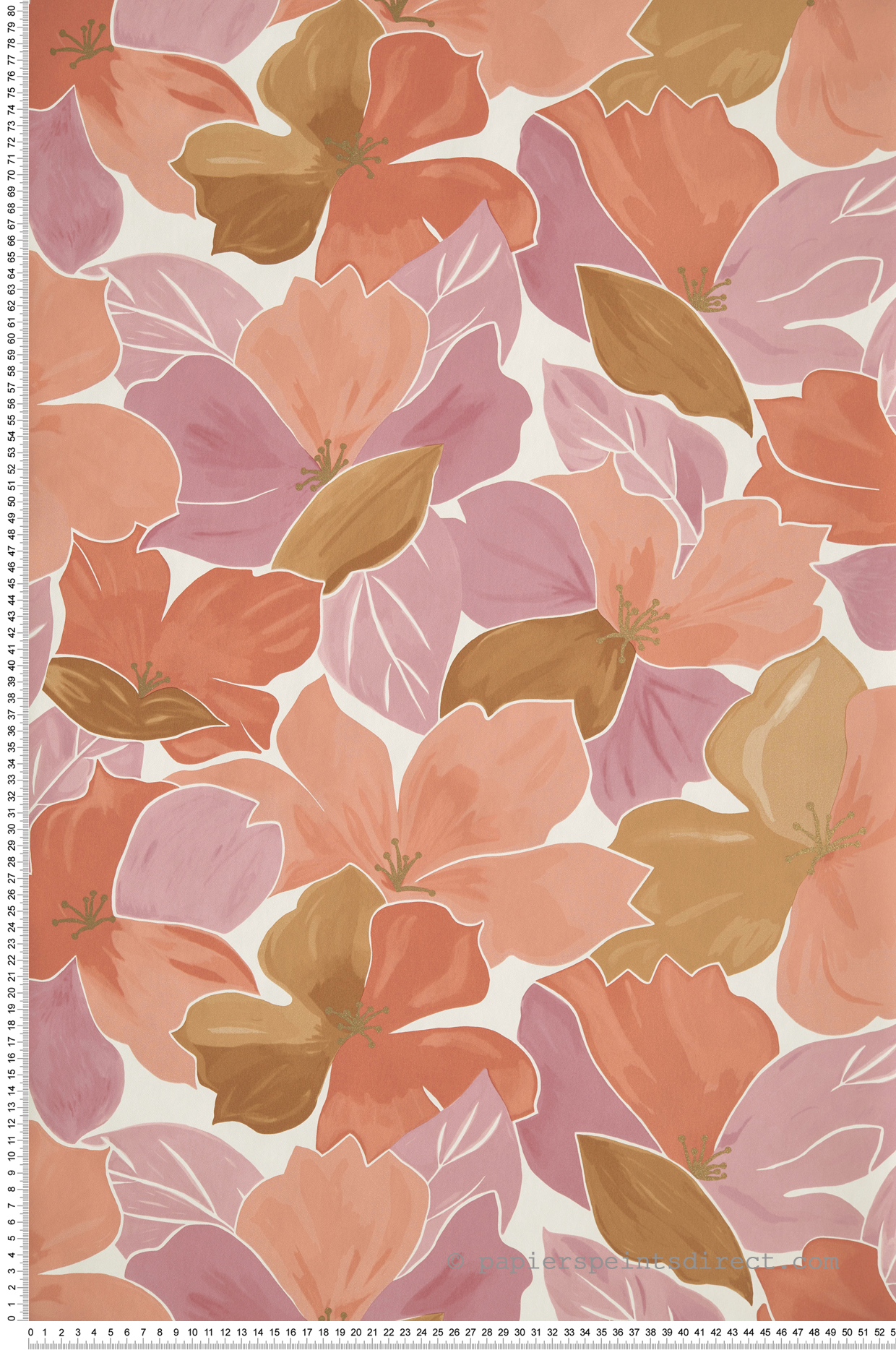 Papier peint Fleurs Tropicales August rose - Flower Power de Casélio | Réf. FLP101884032