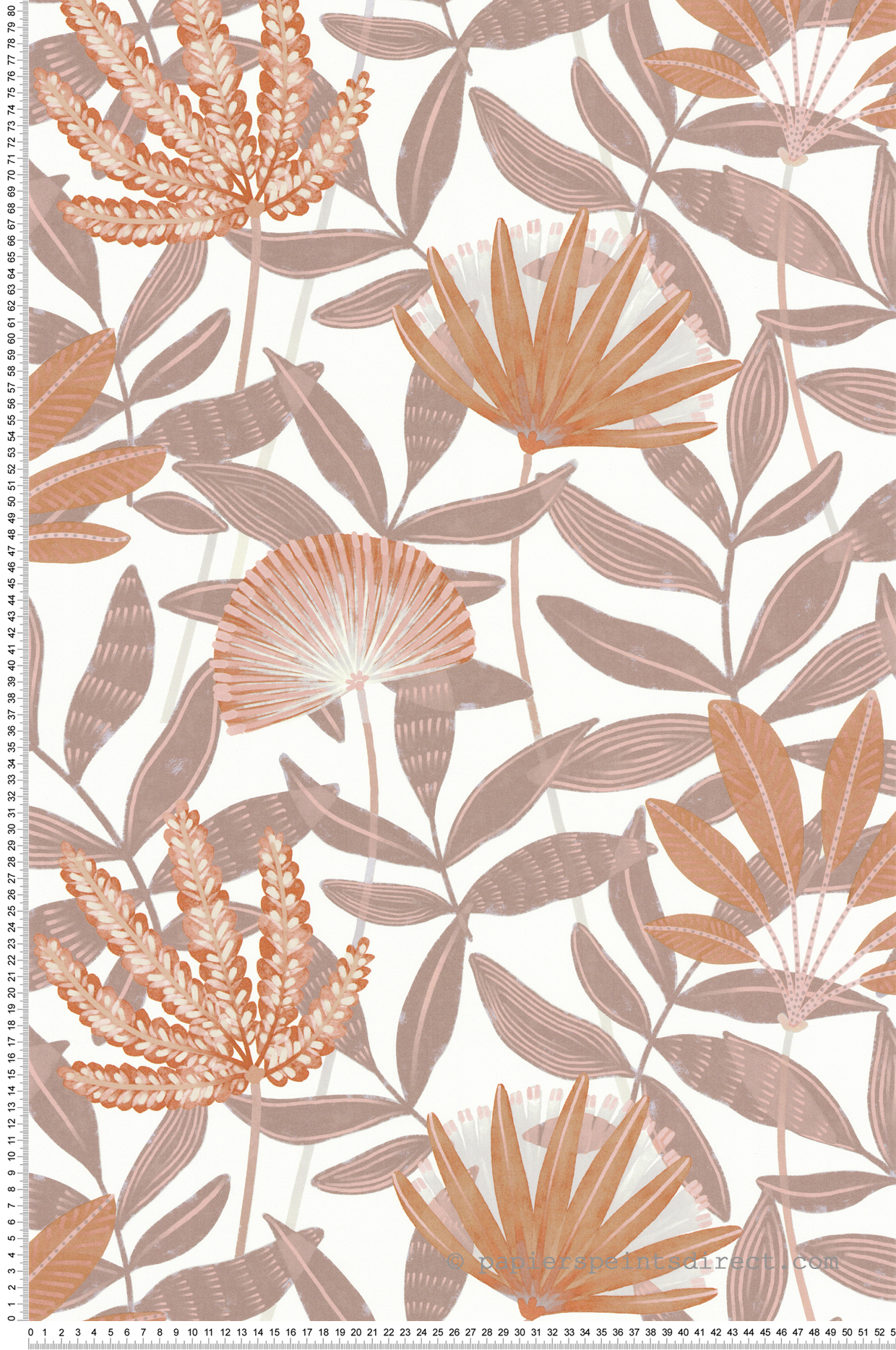Papier peint Fleuri Capetown terracotta beige lilas - Jardin d'Eden de Lutèce | Réf. LTC-51251305