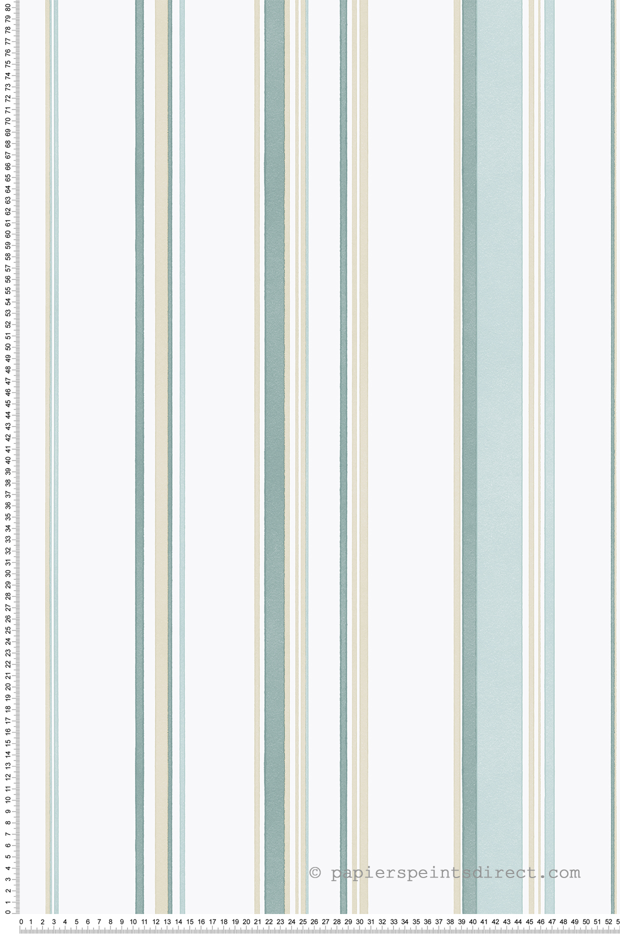 Papier peint Rayure Élégante bleu grège - Jeux de Rayures 3 de Lutèce | Réf. LTC-G68058