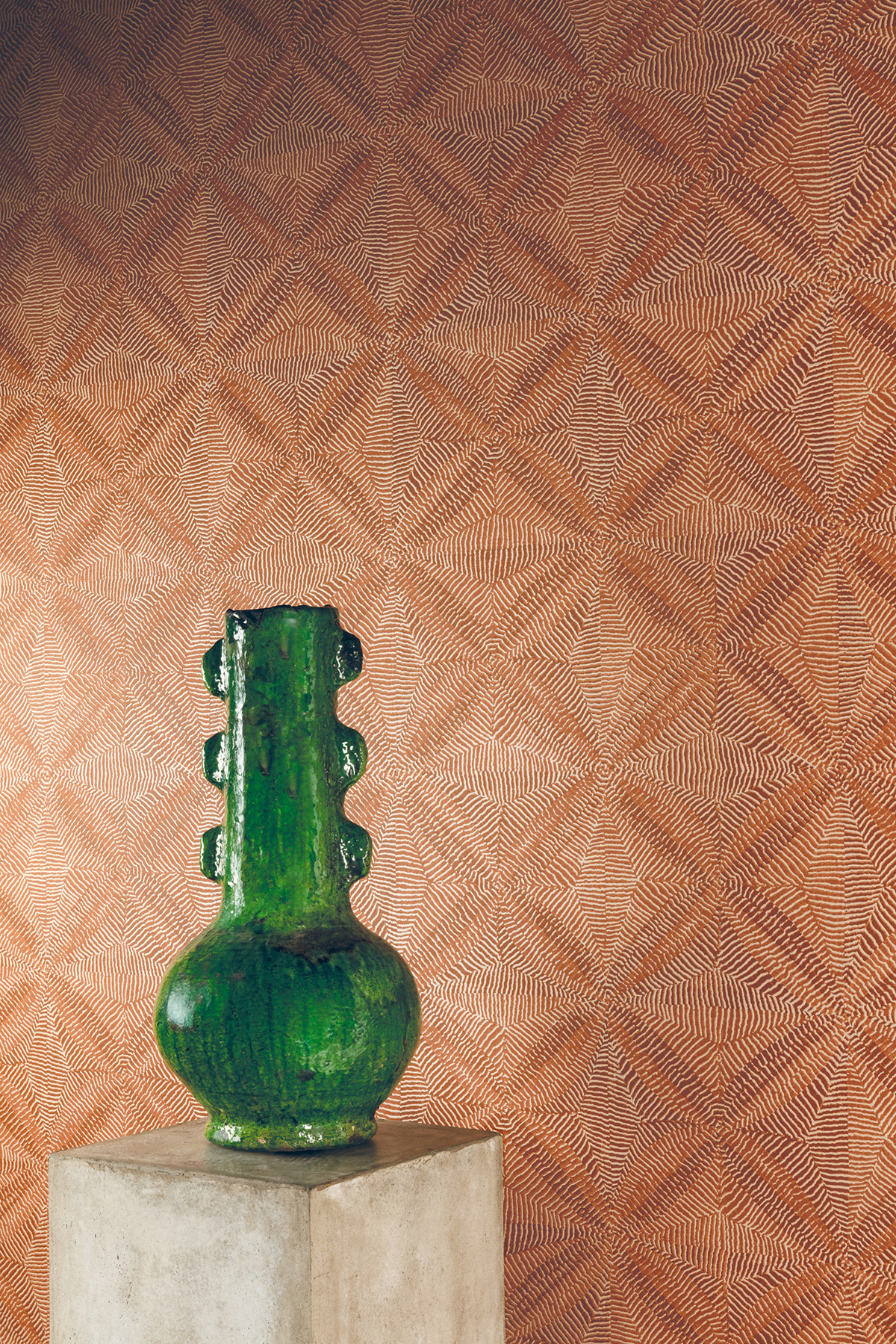 Papier peint Ethnique Khanta terracotta - Amani de Masureel AMB2| Réf. MAS-AMA102