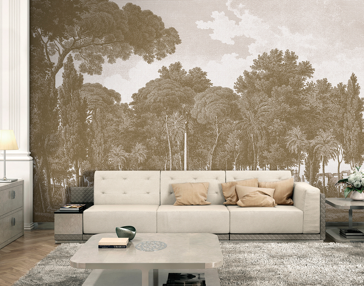 Papier peint panoramique Forêt Alameda bronze - Panorama 2 de Lutèce | Réf. LTC-PAN1622C