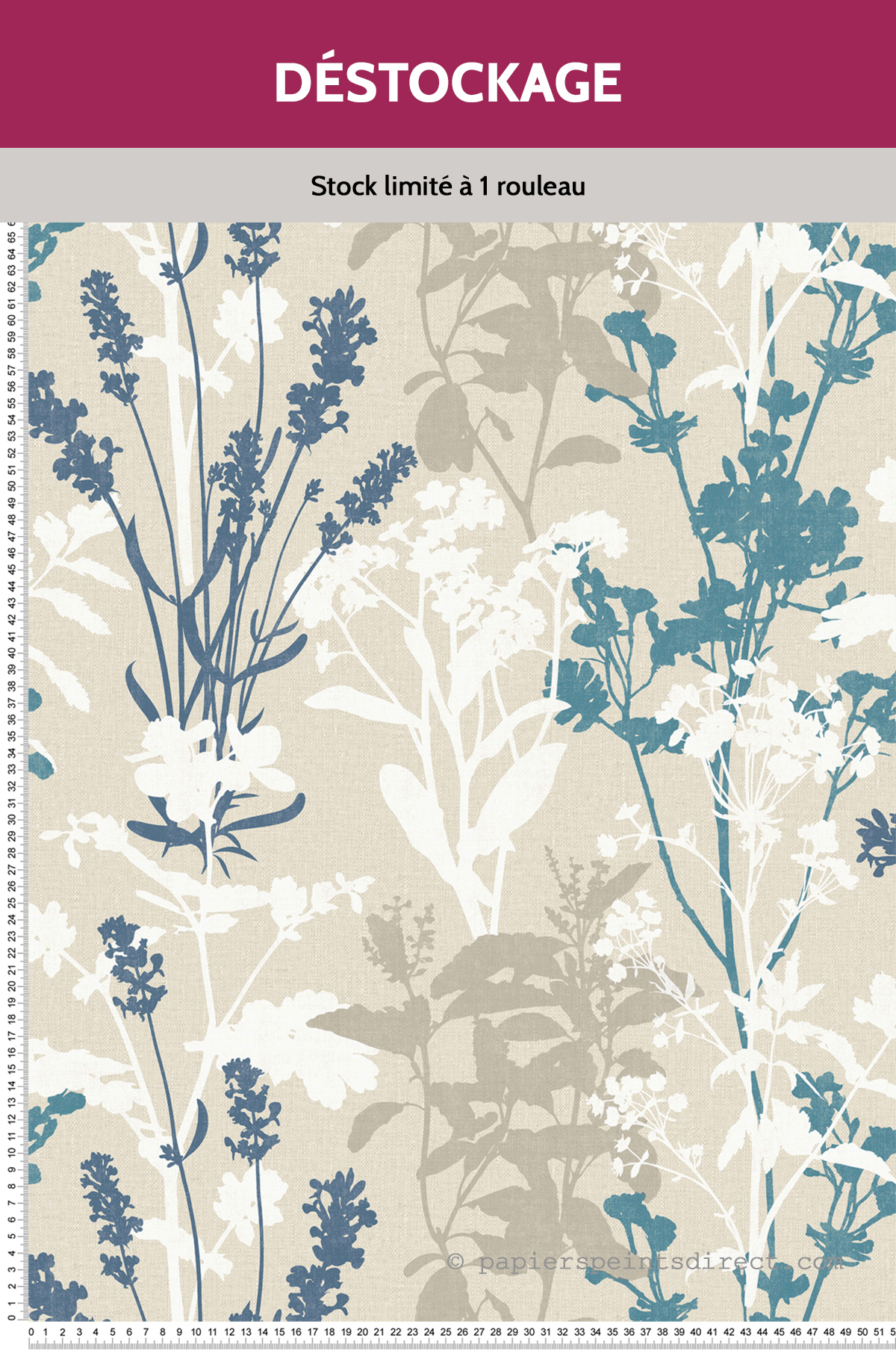 Papier Peint Destockage - Fleur sauvage bleue