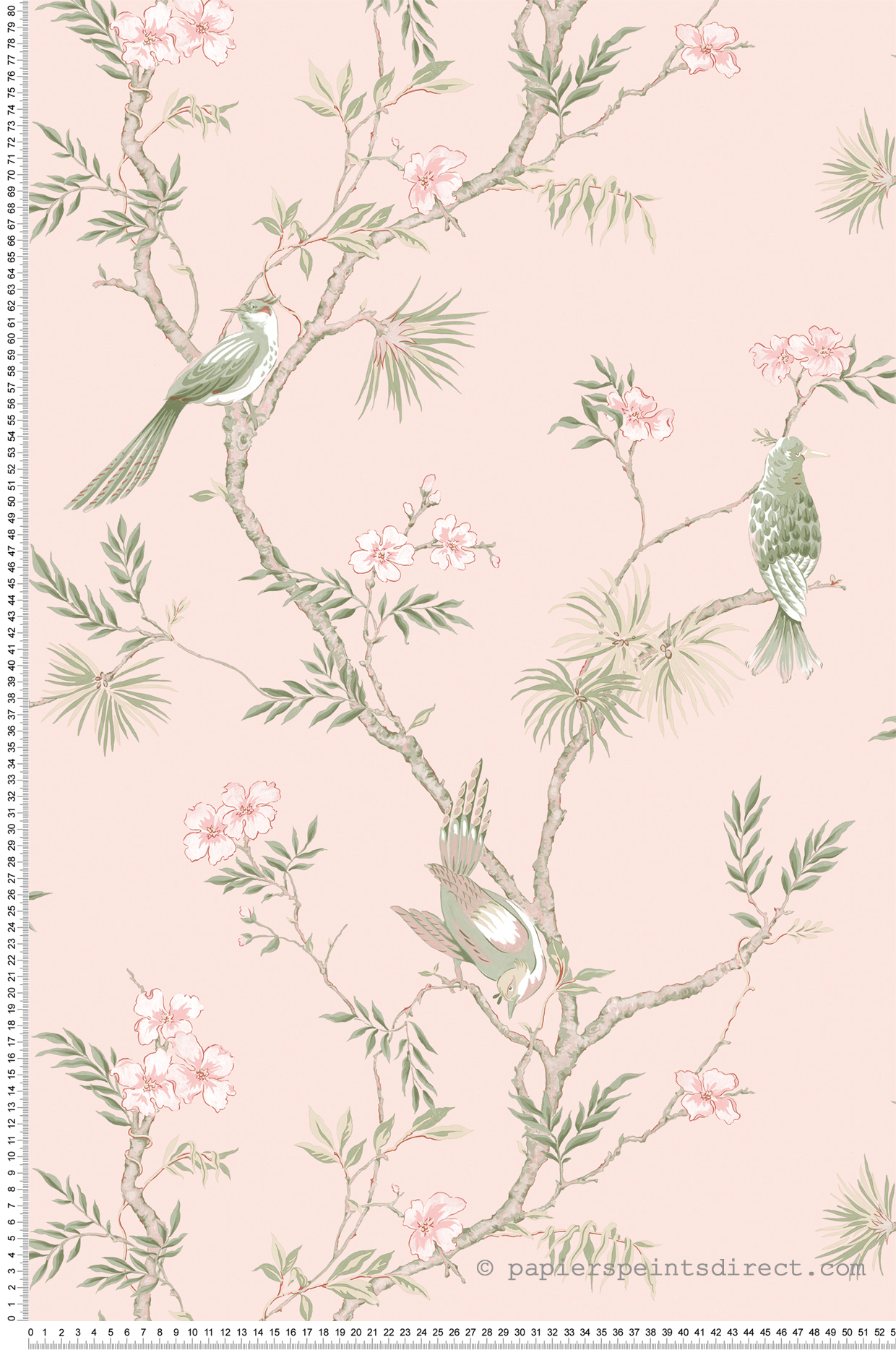 Papier peint Oiseau Exotique rose pâle - Jardin Secret de Lutèce | Réf. LTC-G78493