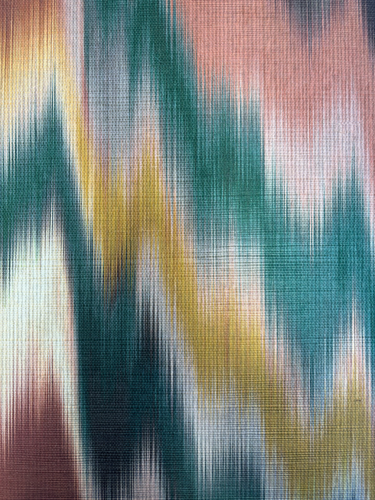 Papier peint Dégradré Ethnique Irisa Grasscloth terracotta vert - Irisa d'Osborne & Little AMB3 | Réf. OSB-W7850-01