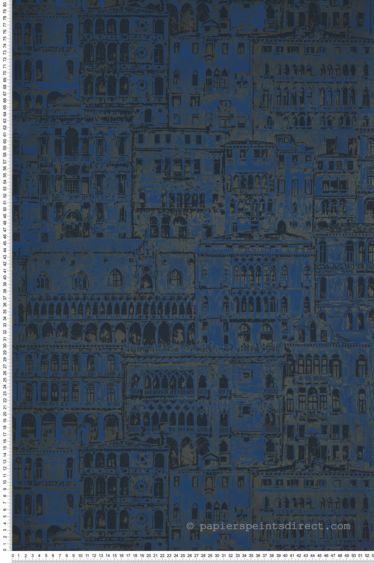 Papier peint Ville Edifice bleu outremer - Montsegur de Casadéco | Réf. MTSE86056518