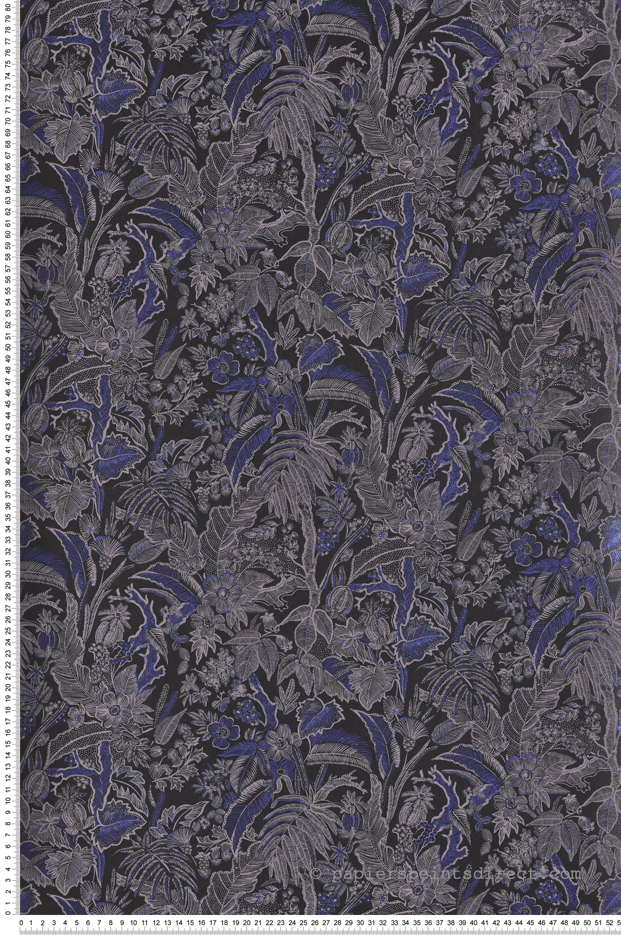 Papier peint Feuillage Onikar bleu violet métallisé - Summer de Masureel | Réf. MAS-SUM503