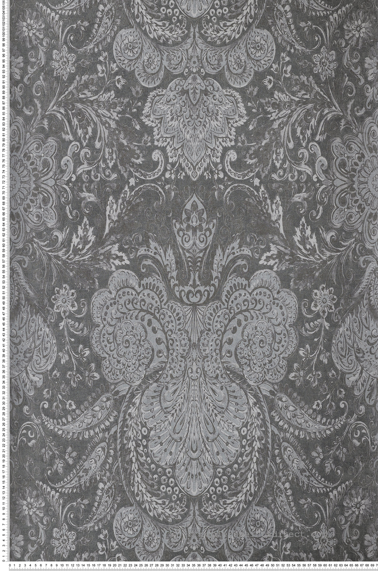 Papier peint Baroque Tahiti gris souris - Moorea de Montecolino | Réf. MC-26706