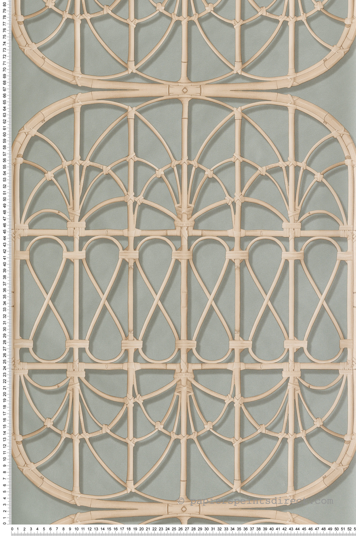 Papier Peint Panneau Rotin vert de gris - Illusion d'Ugépa | Réf. UGP-M89309