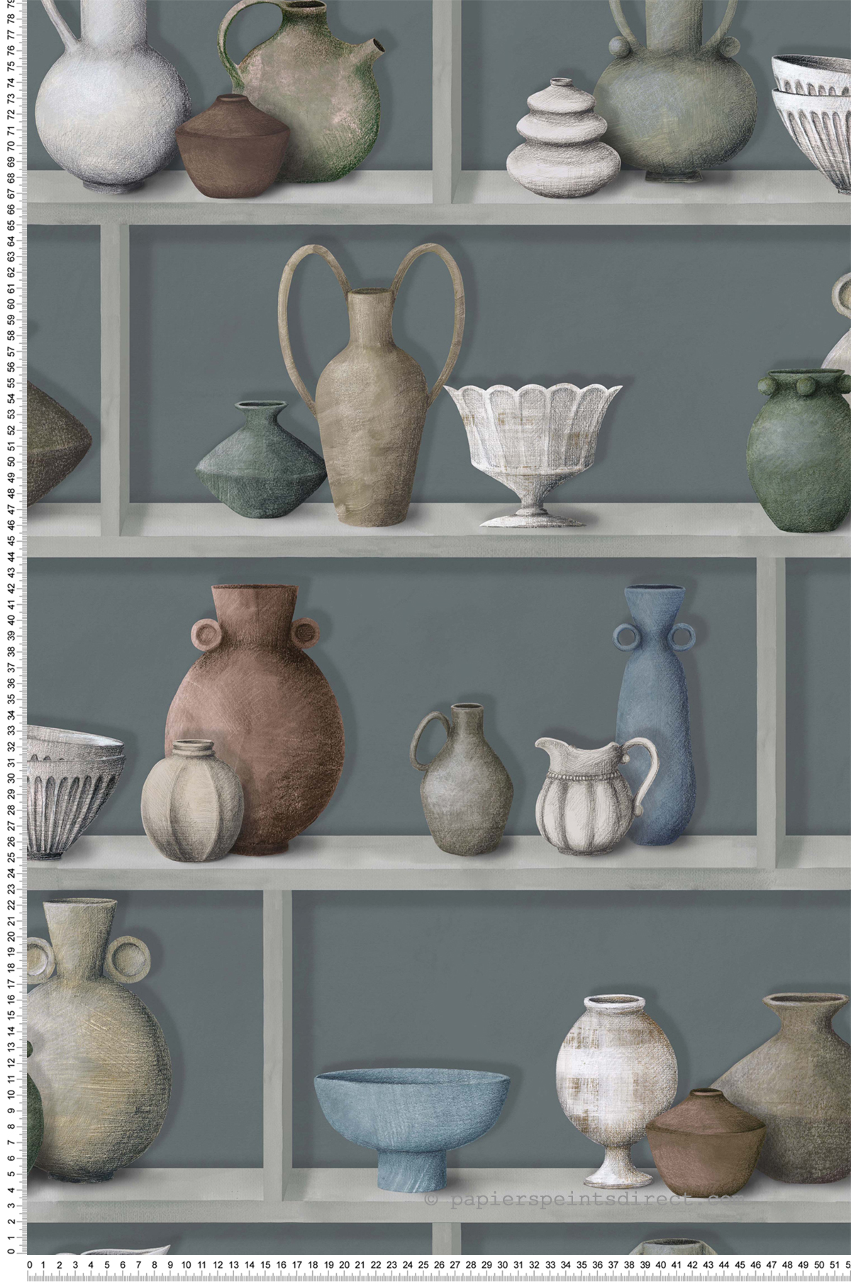 Papier peint Trompe lOeil Vase bleu - Kanoko d'Osborne & Little | Réf. OBS-W7560-03