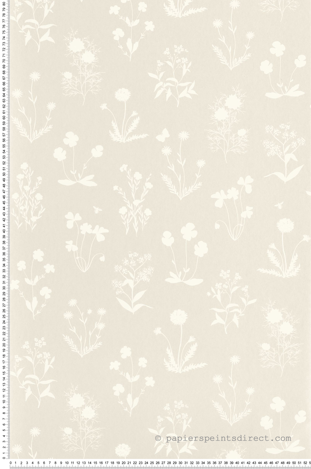 Papier peint Plante Herbier beige lin - Gardens de Casadéco | Réf. GADN87621218