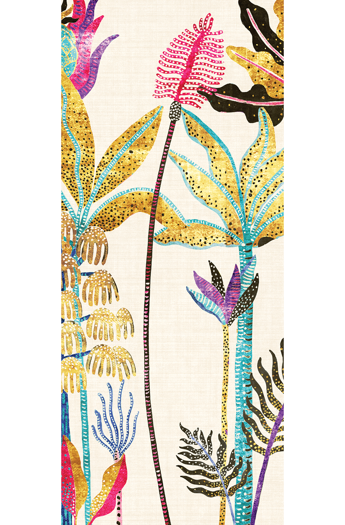 Papier peint panoramique Arbres Tropicaux Parque multicolore - B H300 - Havana de Masureel | Réf. MAS-DGHAV2042