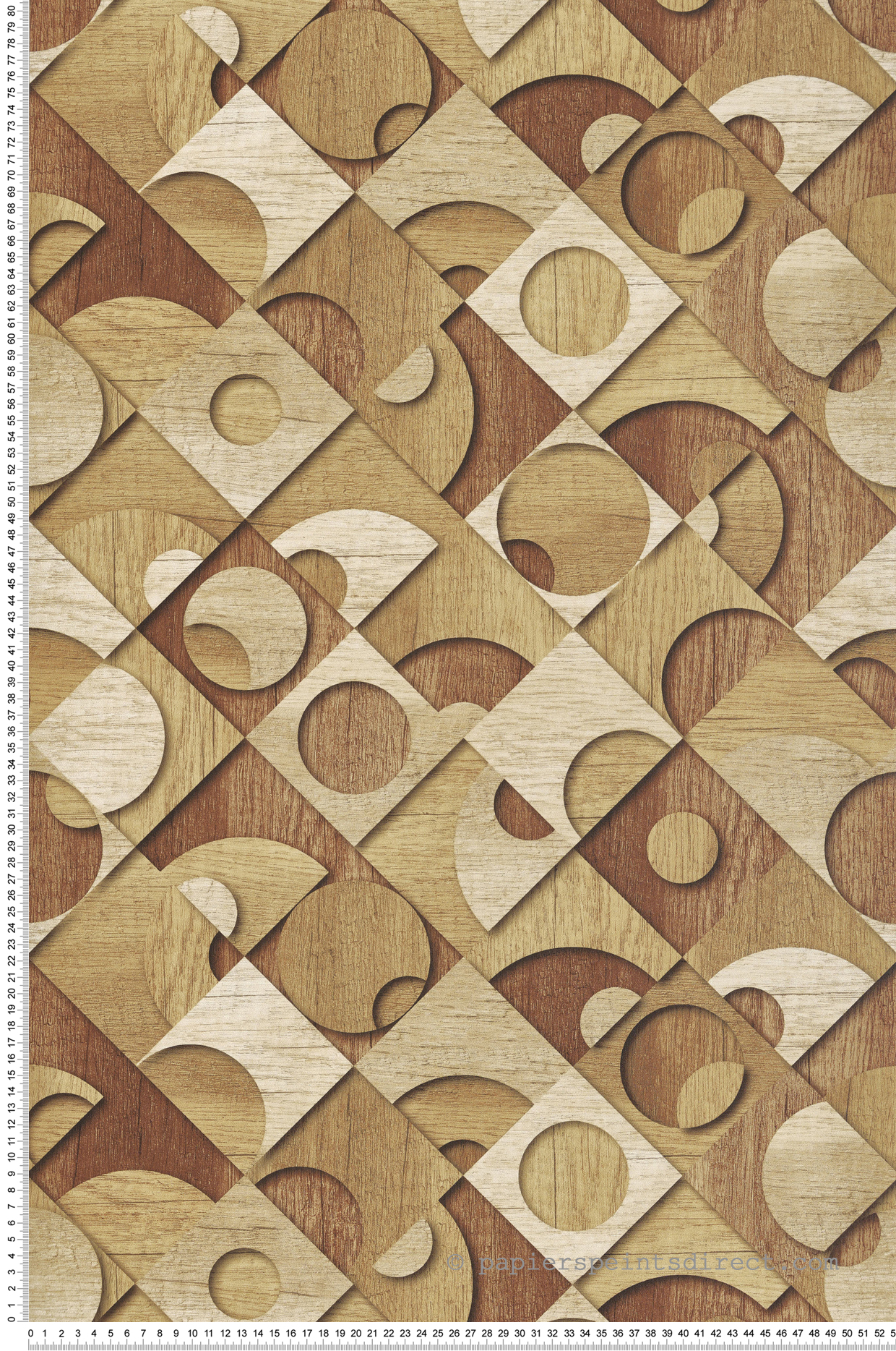 Papier peint Bois Géométrique 3D marron - Reality 4 de Lutèce | Réf. LTC-51220408