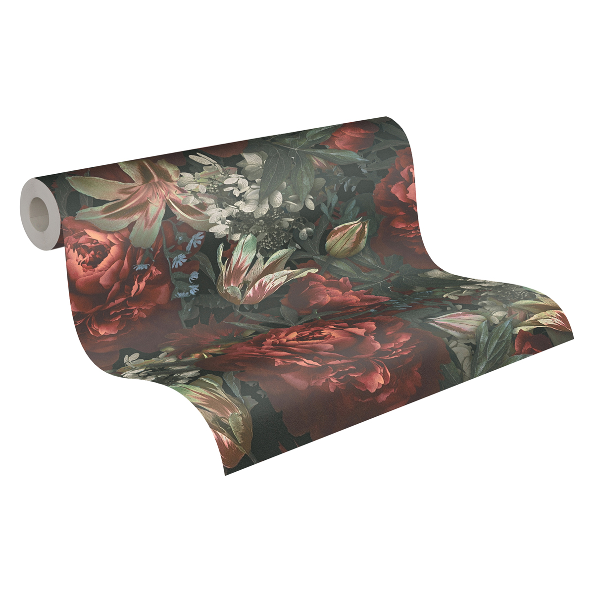 Papier peint Parfum Fleuri rouge noir - Pintwalls d'A.S. Création | Réf. AS-385091