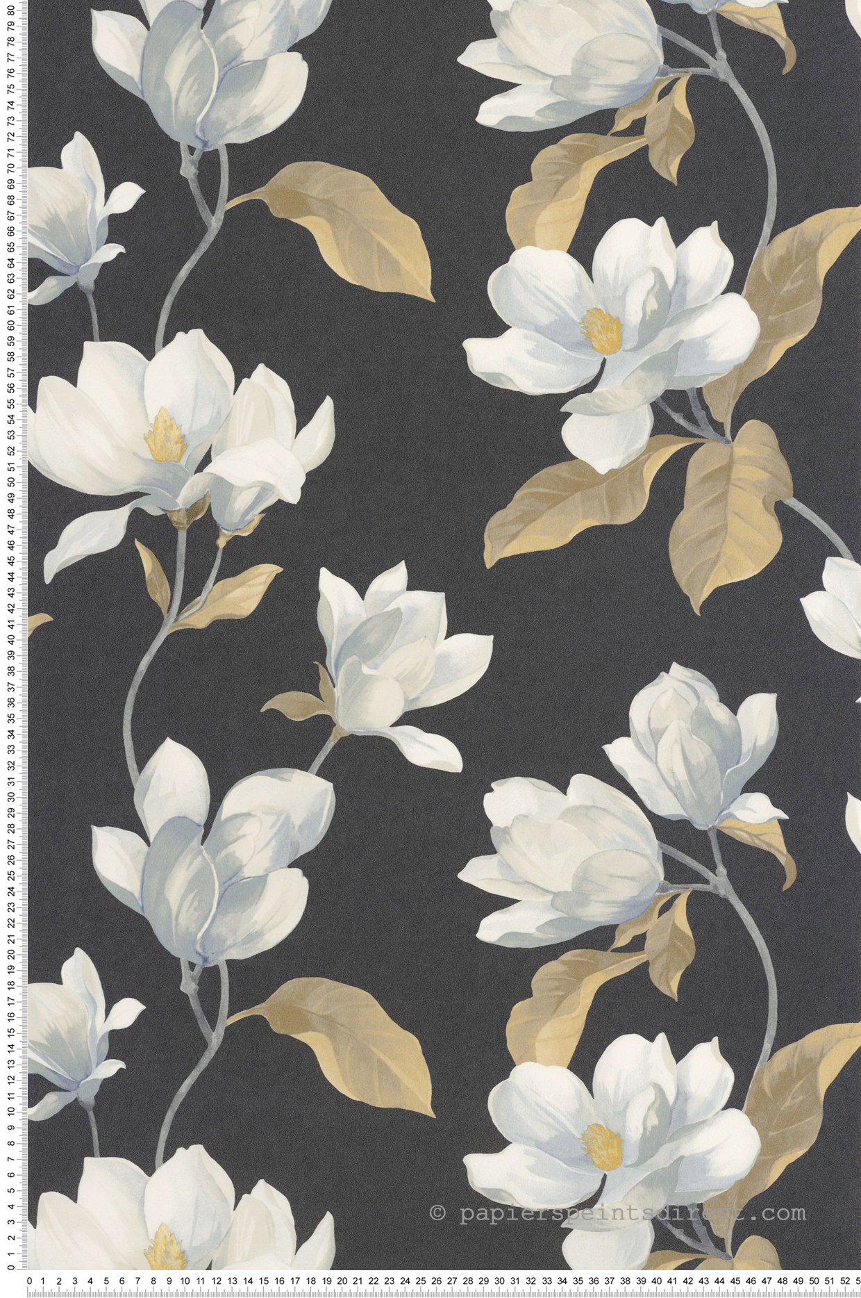 Papier peint Brume de Magnolia noir fusain - Le Beau Jardin de Casadéco | Réf. BJAR202549595