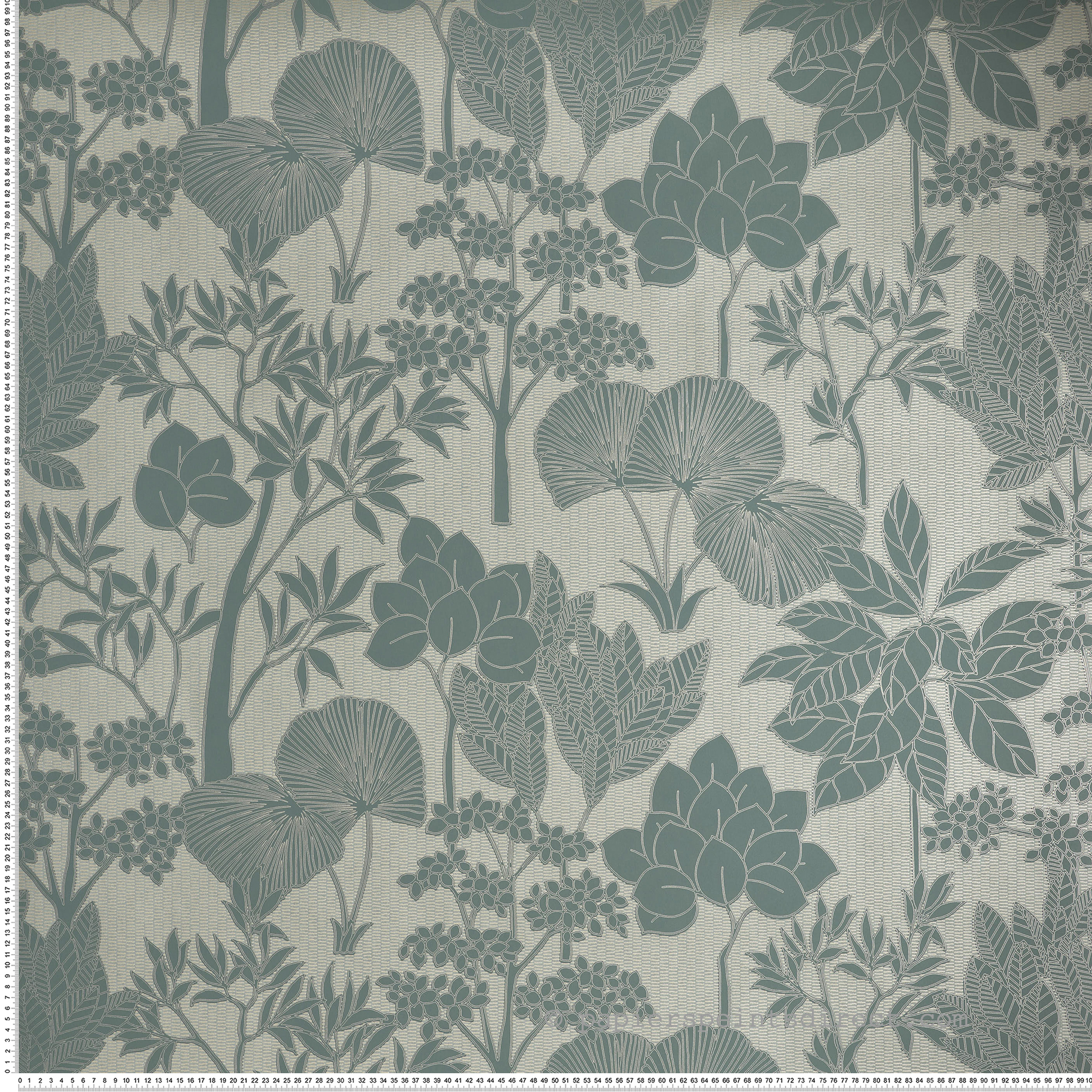 Papier peint Jardin Exotique Inara céladon doré - Tressora de Casamance | Réf. CAS-76900304