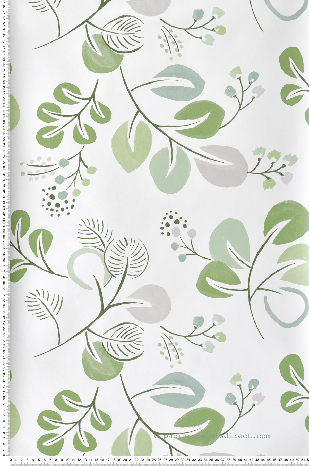 Papier peint Feuillage Naïf Jonah vert gris - Delicatesse de Lutèce | Réf. LTC-FD26565