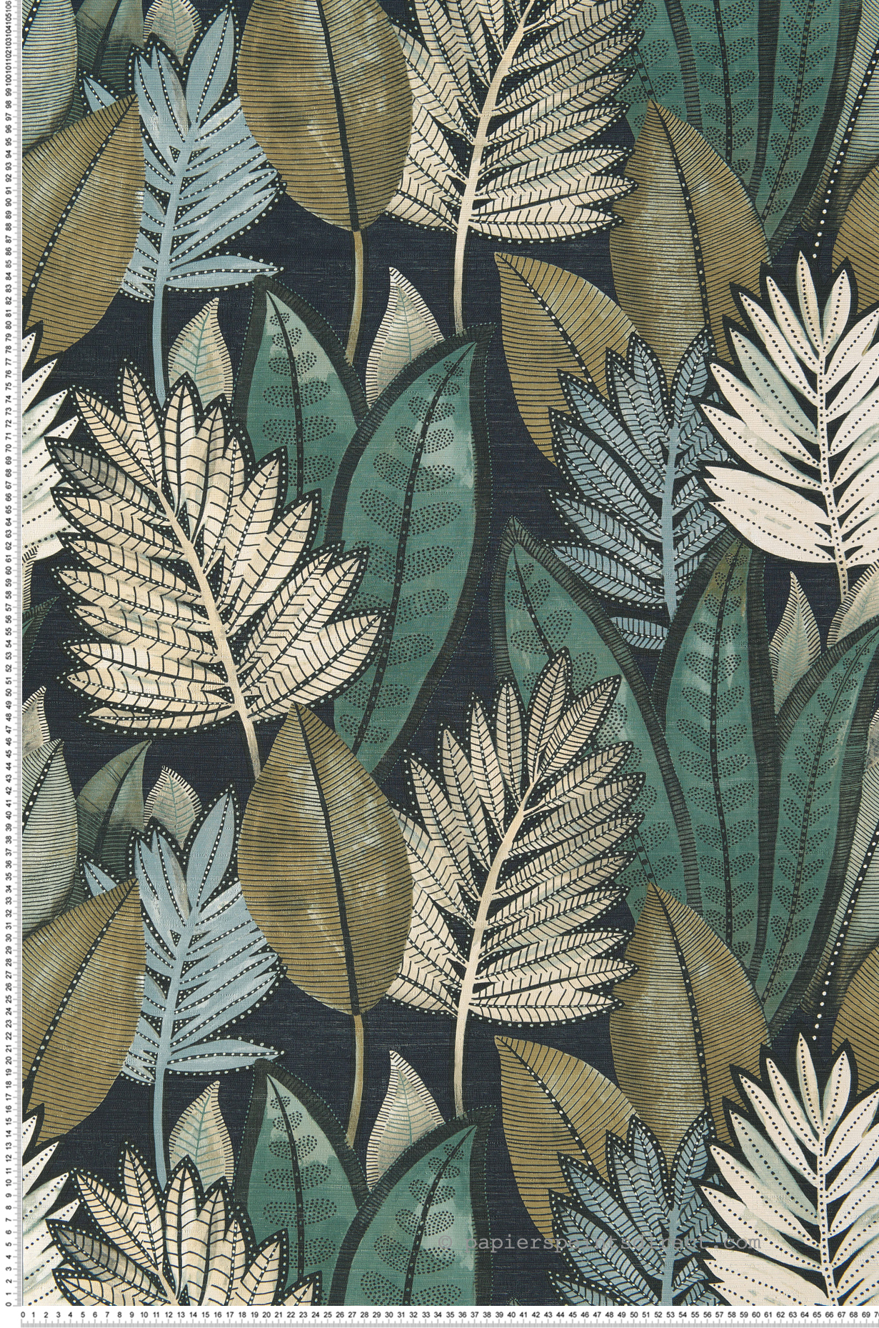 Papier peint Feuillage Sabal marine - Manille de Casamance | Réf. CAS-74680468