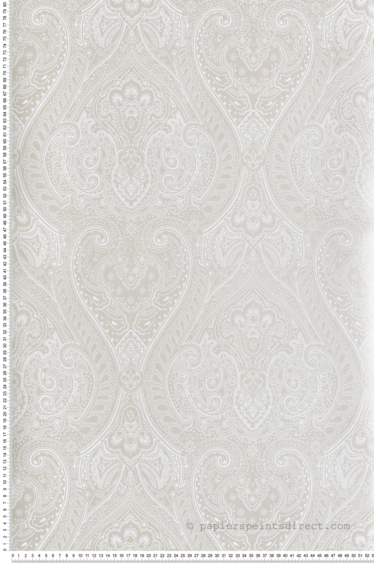 Papier peint Médaillon Cachemire Paisley nacré - Attitude de Lutèce | Réf. LTC-AM22002-3