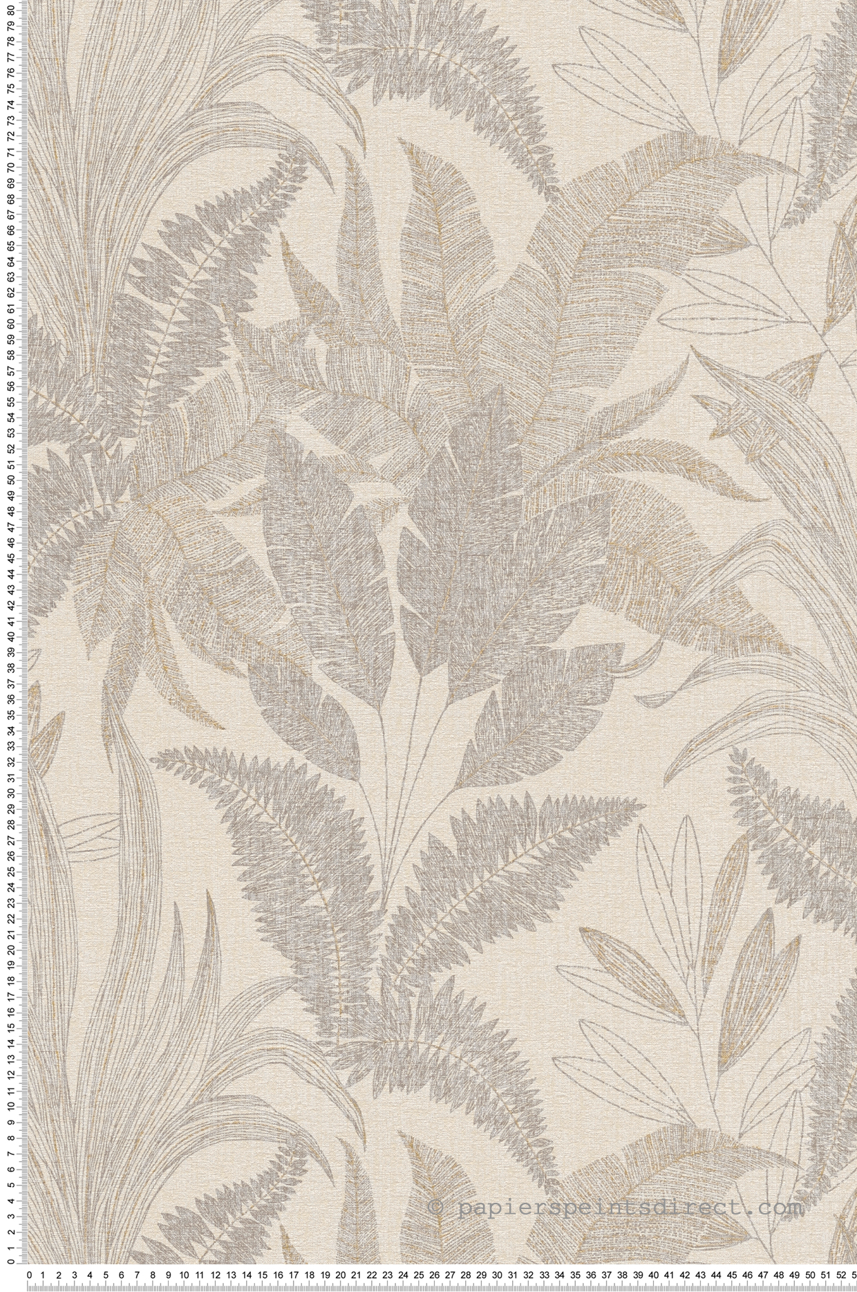 Papier peint Feuilles Nature Discrète beige - Stories of Life d'A.S. Création | Réf. AS-396545